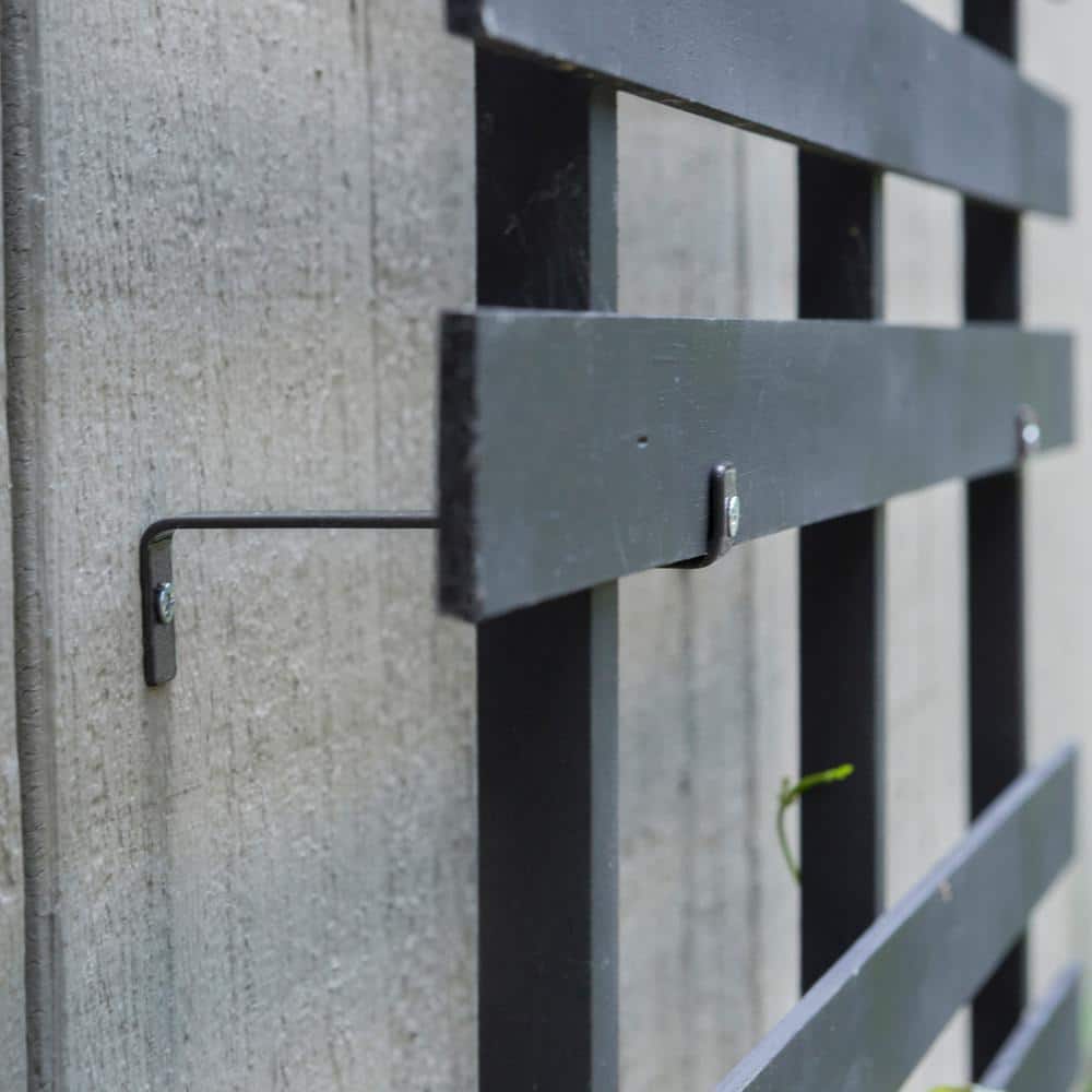 Modern Black Pine Wood Garden Trellis, 72-inch
