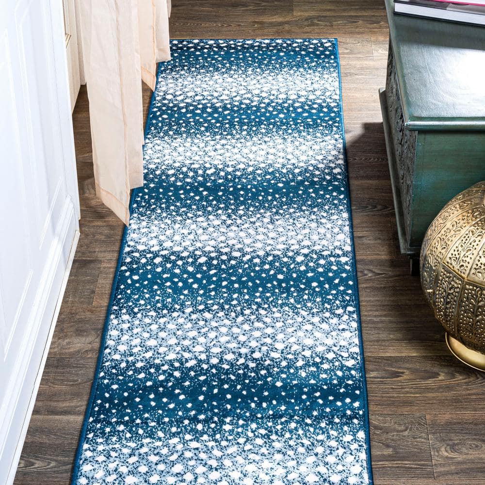 JONATHAN Y Antelope Navy/Cream 2 ft. x 8 ft. Modern Animal Runner Rug SAF100E28 The Home Depot