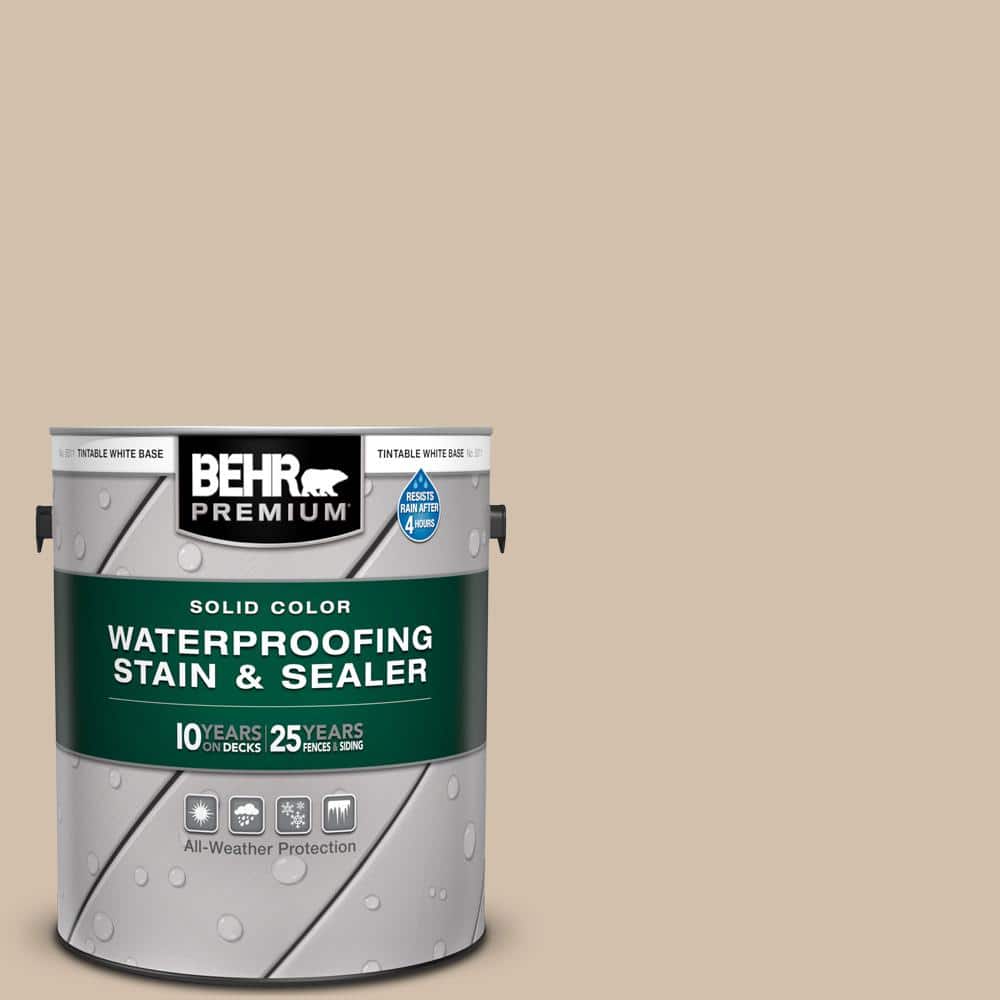 BEHR PREMIUM 1 gal. PPF32 Light Rattan Solid Color Waterproofing Exterior Wood Stain and