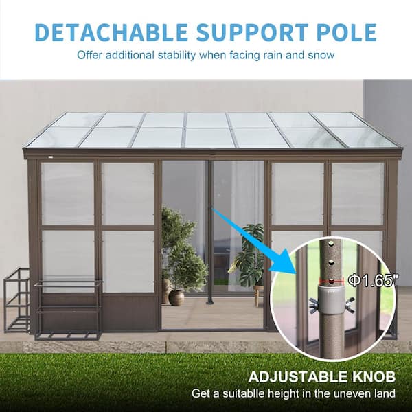 domi outdoor living 12 x 16 Aluminum Double Door Sunroom