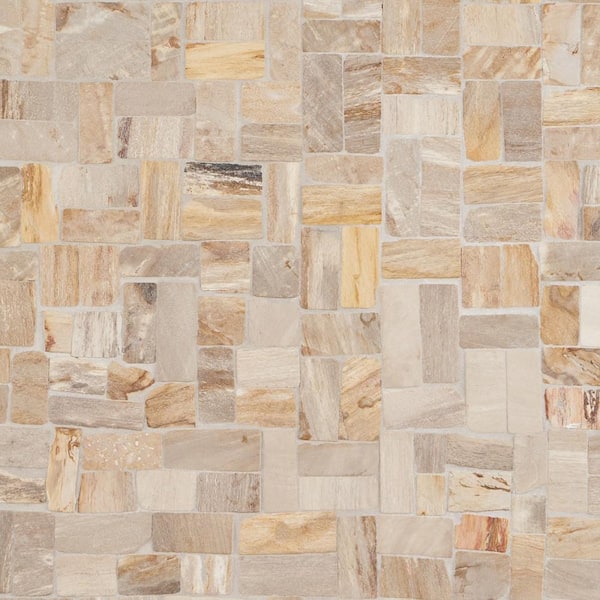 Ivy Hill Tile Dixiewood Antique Brown 11.41 in. x 12 in. Marble Floor and Wall Mosaic Tile (0.96 sq. ft./Each)