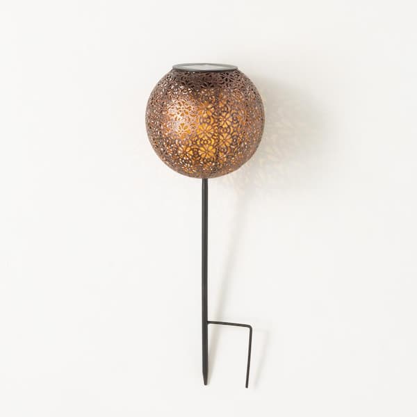 SULLIVANS 17 in. Sphere Solar Light Decorative Stake, Copper