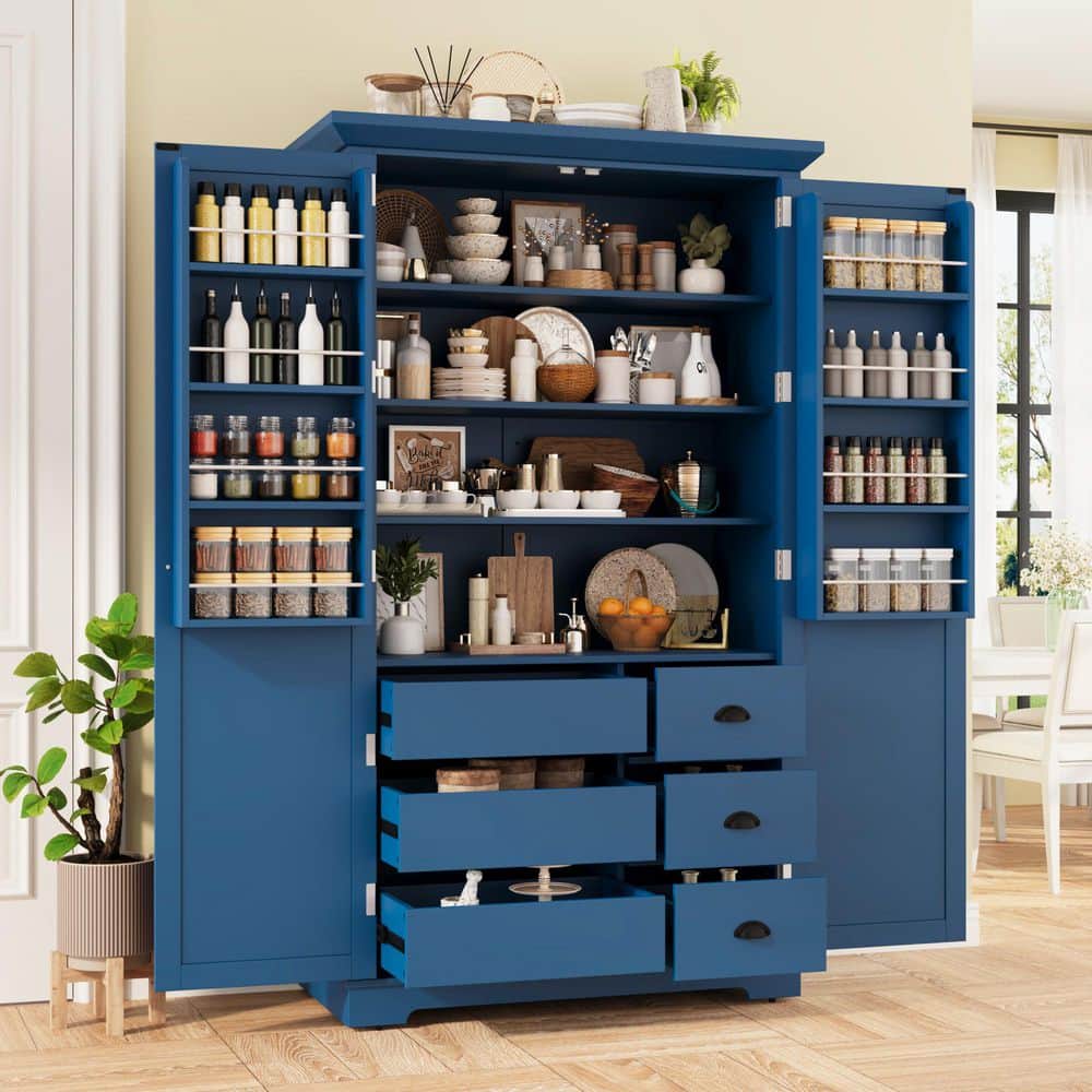 アンファン　カントリーブルー　ハートのシェルフ Harper & Bright Designs Freestanding MDF Blue 72 in. H Storage