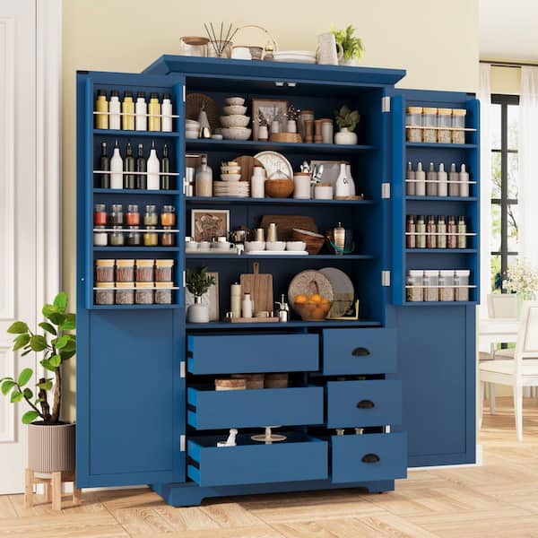 アンファン　カントリーブルー　ハートのシェルフ Harper & Bright Designs Freestanding MDF Blue 72 in. H Storage