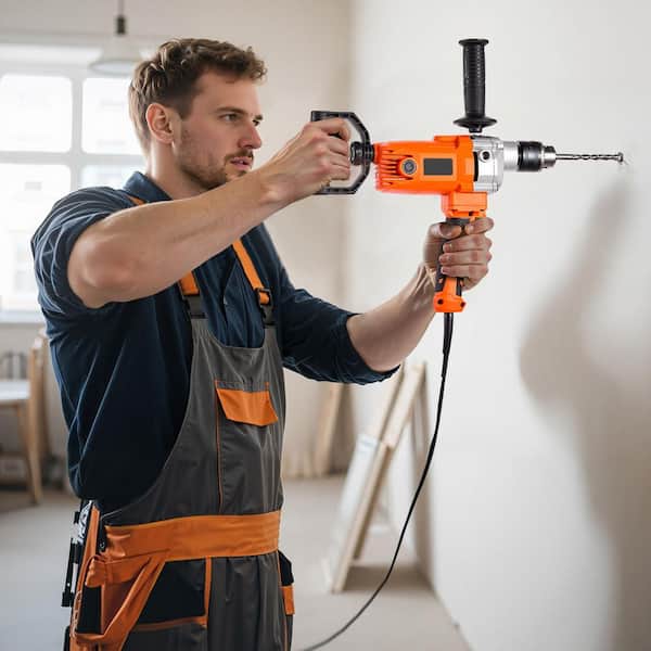 Electric Drill Mixer, 5/8-in. Corded Mixing Tool, 0-750RPM 5.63A with D-Handle, Versatile Handheld Mixer for Cement