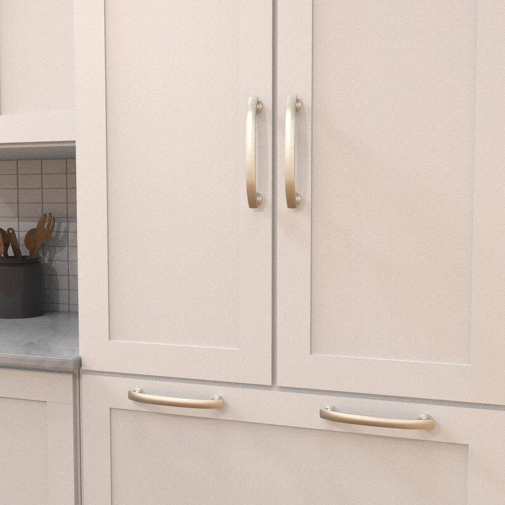 Satin Nickel 8" Modern Appliance Arch Pull with Mounting Hardware