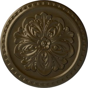 16-7/8" x 5/8" Emeryville Urethane Ceiling Medallion, Brass