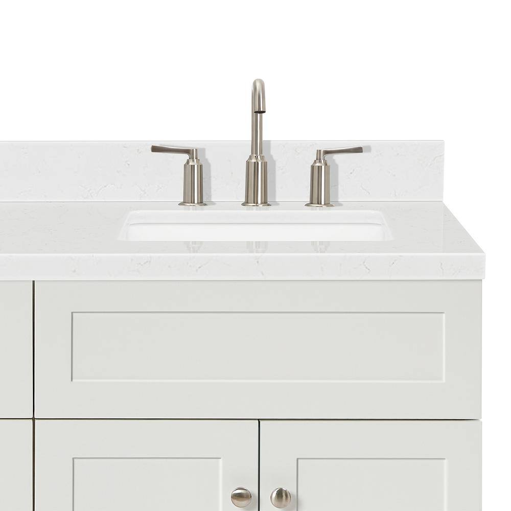 Hamlet 66" White Quartz Double Basin Freestanding Vanity Set