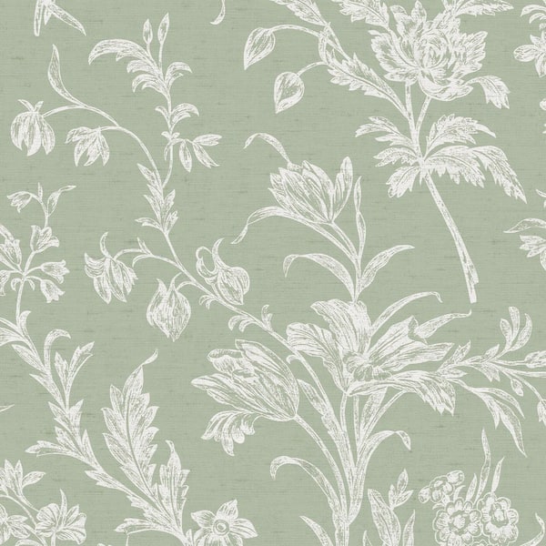 Laura Ashley Lloyd Sage Green Wallpaper
