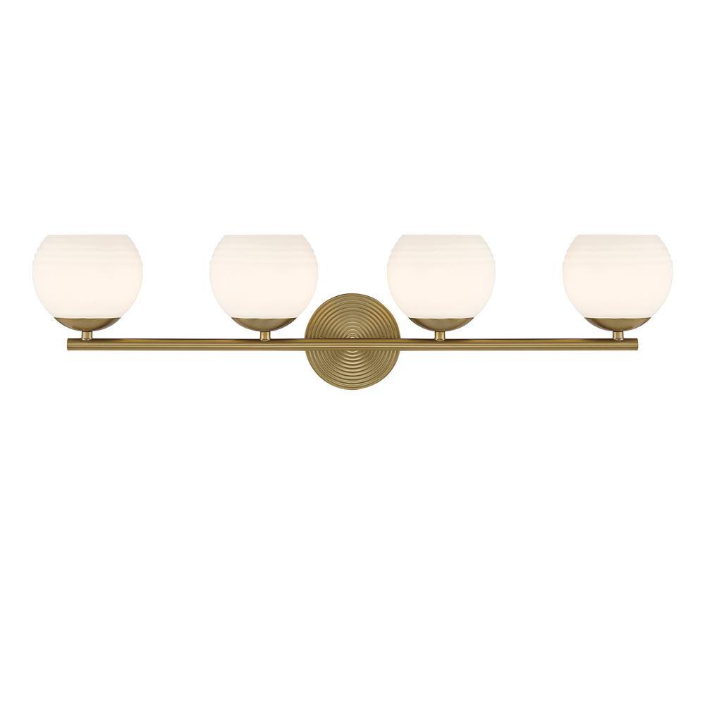 Moon Breeze 32.5" Brushed Gold 4-Light Vanity Fixture