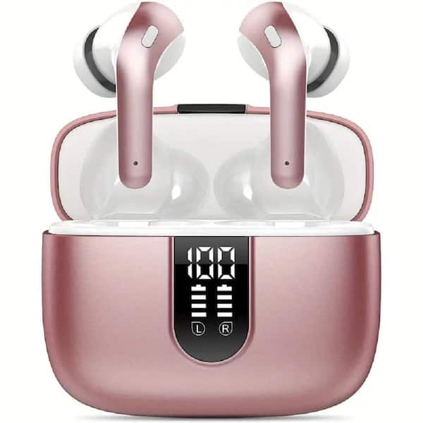 Pink Wireless Bluetooth Noise Cancelling Earbud and In-Ear Earbuds