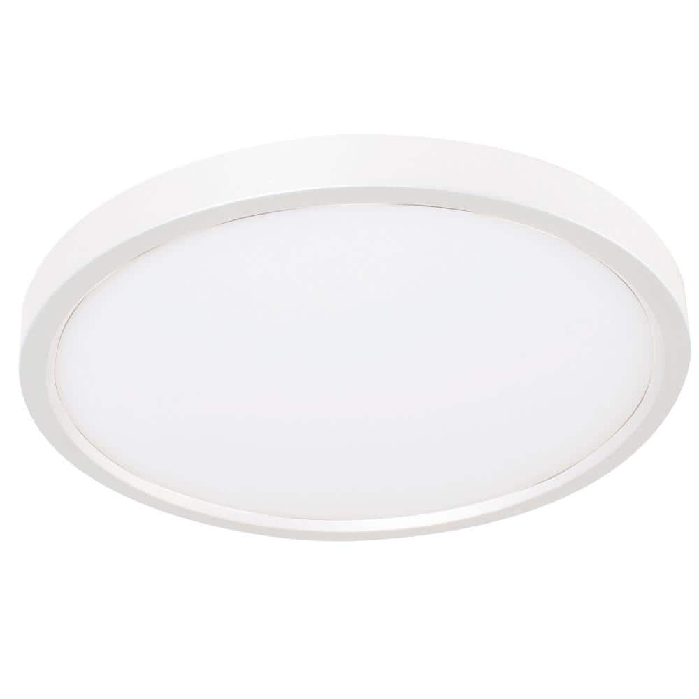 Satin Nickel 8" Round LED Flush Mount with Frosted Acrylic Shade