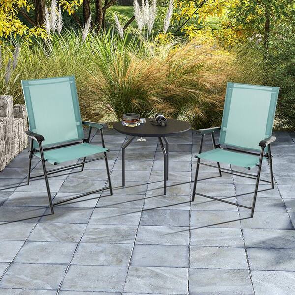 Costway Set of 4 Outdoor Folding Sling Chairs