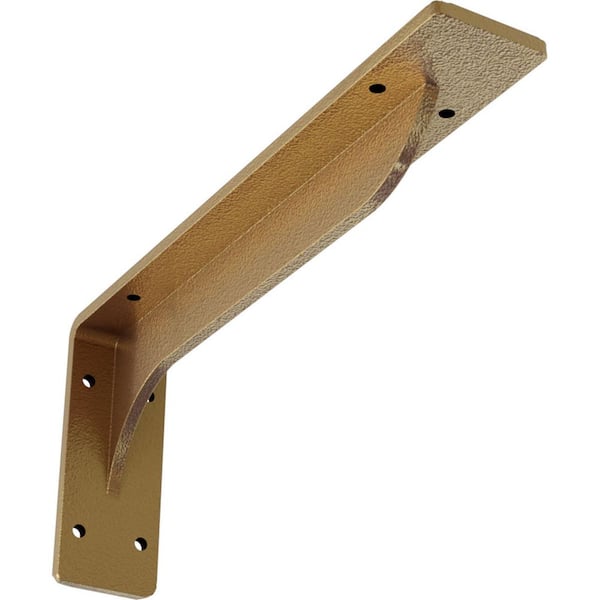 Ekena Millwork 2 in. x 5 1/4 in. x 12 in. Hammered Gold Embrey Steel Bracket