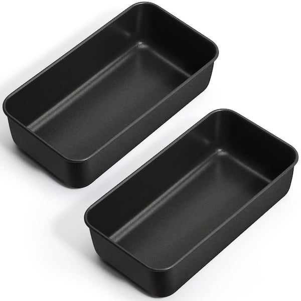9 in. x 5 in. Stainless Steel Bread Pans, Loaf Toast Baking Pans for Bread, Meatloaf, Lasagna, Cake, Black