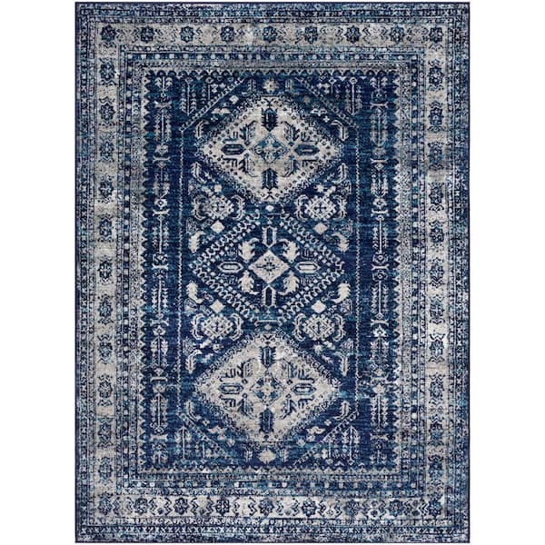 Havana Navy 3 ft. 11 in. x 5 ft. 7 in. Oriental Area Rug