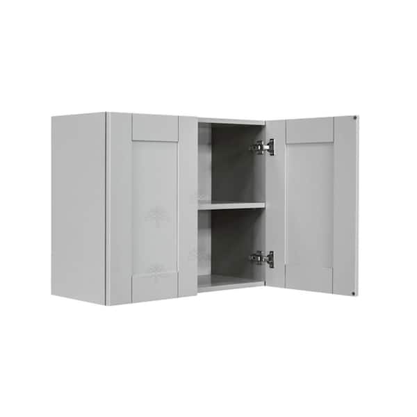 LIFEART CABINETRY Anchester Assembled 36x24x24 in. Wall Cabinet with 2 Doors 1 Shelf in Light Gray