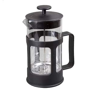 1000 ml (34 oz.) 4 Cups Glass French Press Coffee Plunger Tea Maker for loose tea leaves or coffee, Black