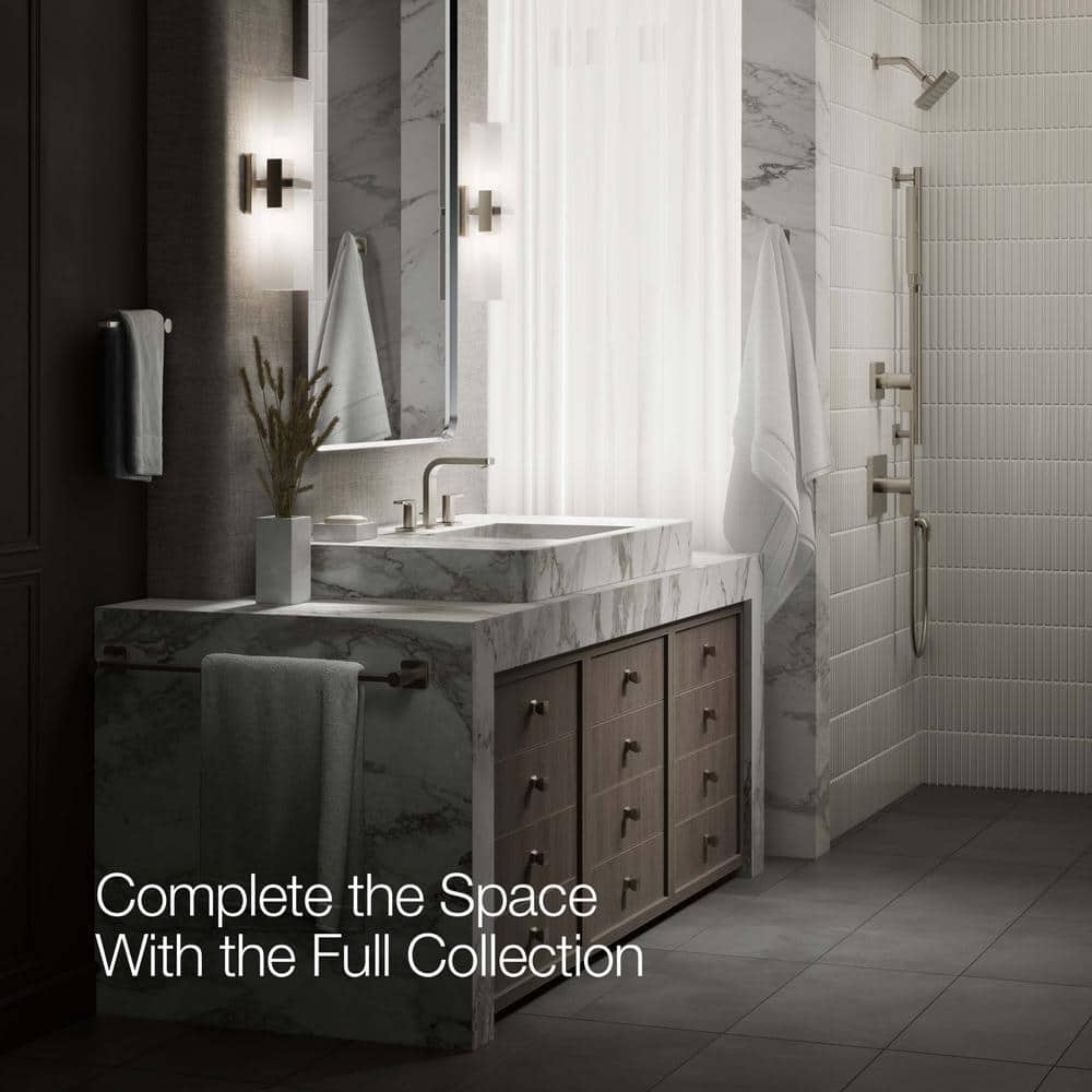 Parallel Chic 24" Vibrant Brushed Nickel Widespread Bathroom Faucet