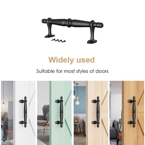 WINSOON 6-1/2 in. L Black Recessed Sliding Door Pull Handle with Mounting  Screws Brushed Finish Rectangular Flush Pull Handle GCM6004 - The Home Depot