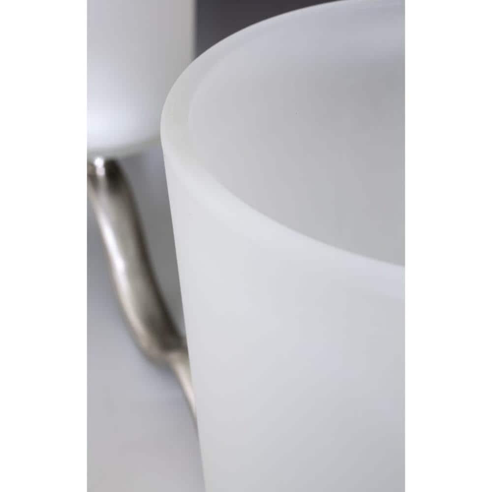 Brushed Nickel 3-Light Bath Vanity with Etched Glass Shades