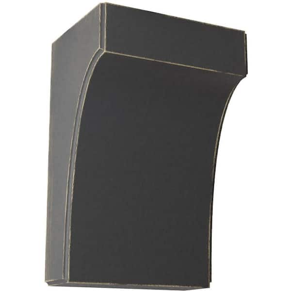 Ekena Millwork 5-1/4 in. x 8 in. x 4 in. Black Clarksville Wood Vintage Decor Bracket