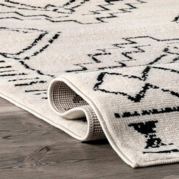 nuLOOM Noa Tribal Moroccan Gray 8 ft. x 10 ft. Area Rug