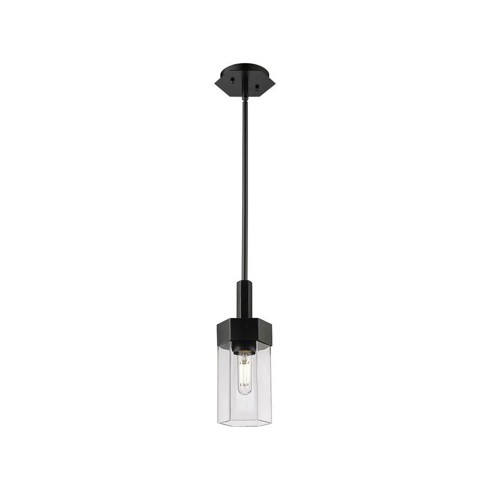 Innovations Claverack 100Watt 1 Light Matte Black Shaded Pendant Light