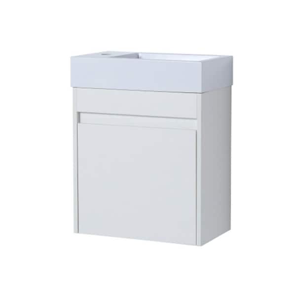 Unbranded 10 in. W x 18 in. D x 22 in. H Bath Vanity in White with White PS Top