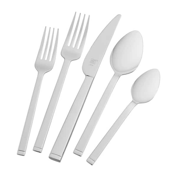 Squared 45-Pieces Service for 8, 18/10 Stainless Steel Flatware Set