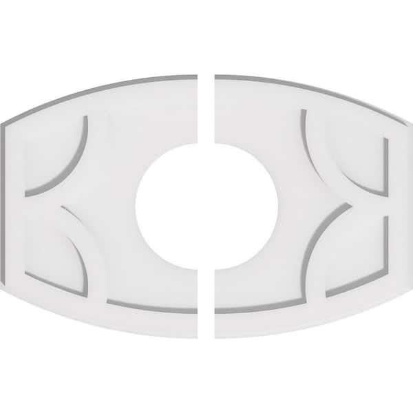 Ekena Millwork 22 in. x 14.62 in. x 1 in. Kailey Architectural Grade PVC Contemporary Ceiling Medallion (2-Piece)