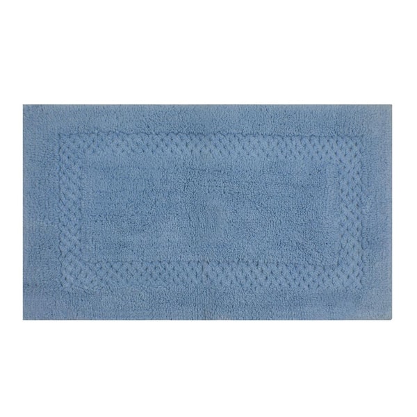 HOME WEAVERS INC Classy Bathmat Collection 21 in. x 34 in. Blue cotton Bath  Rug BCL2134BL - The Home Depot