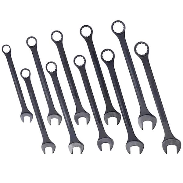 10-Piece 1-5/16 in. - 2 in. Oversized Combination Wrench Set with Pouch in Black