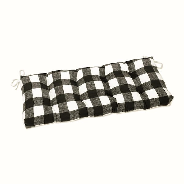 Pillow Perfect Other Rectangular Outdoor Bench Cushion in Black