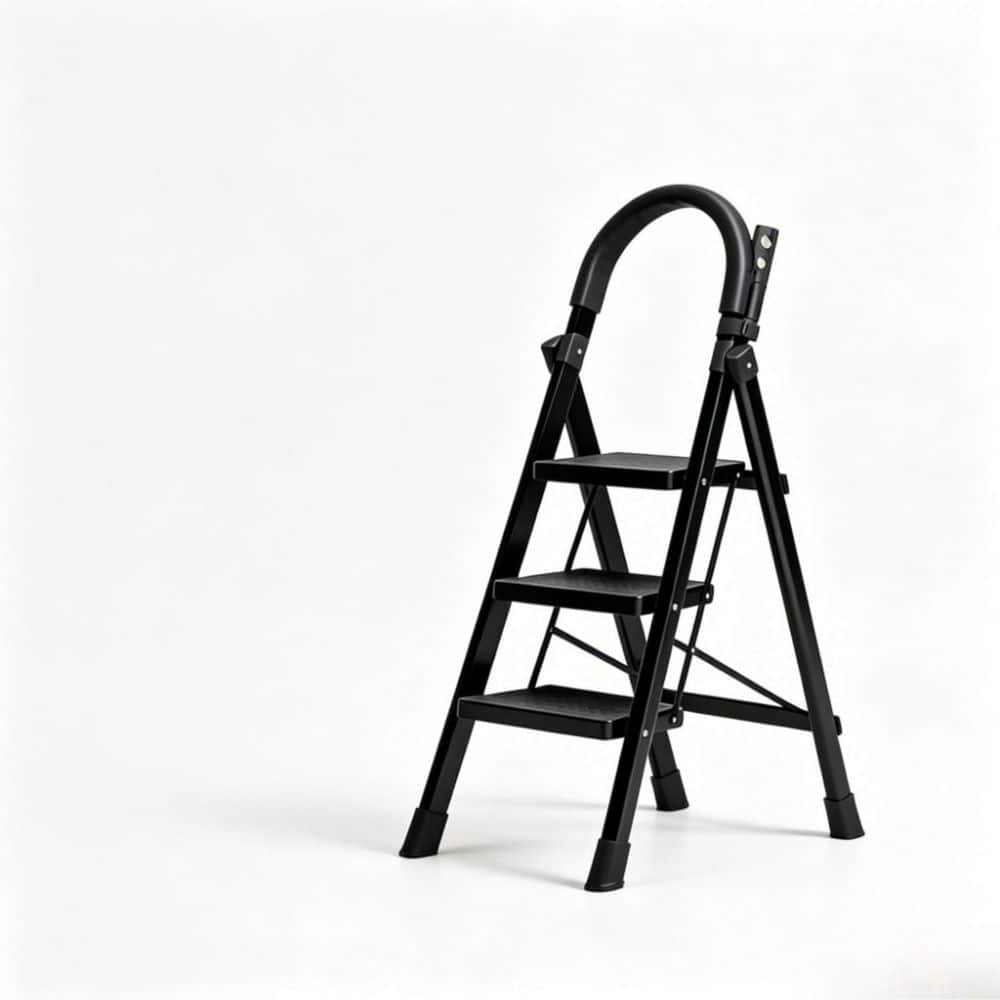 3.1 ft. Carbon Steel Lightweight Step Ladder (7 ft. Reach) with Tool Rack and Sponge Armrest, 300 lb. Load Capacity price history on PriceWatchPro