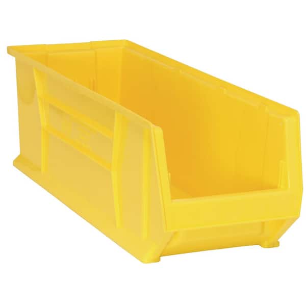 30 in. Hulk 28.45 qt. Stack Bin in Yellow (4-Pack)