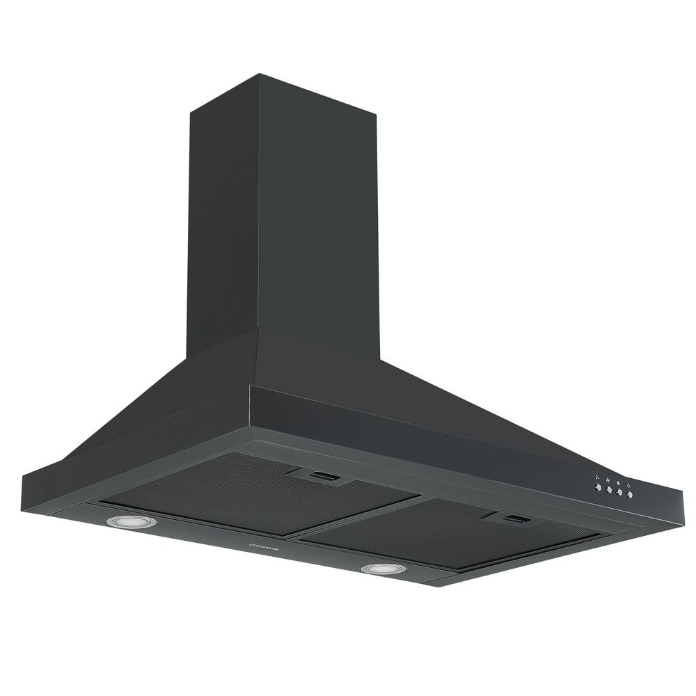 "30"" 450 CFM Convertible Wall Mount Pyramid Range Hood in Black Stainless Steel"