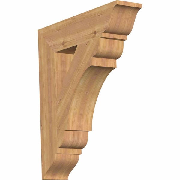 Ekena Millwork 5.5 in. x 30 in. x 26 in. Western Red Cedar Olympic Traditional Smooth Bracket