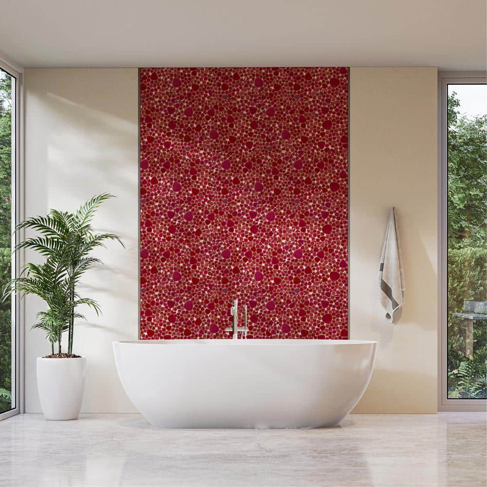 Glass Tile Love Purest 12 in. X 12 in. Pebble Glass Mosaic Tile (10.76 sq. ft./case) 1010457914, Ideal for Kitchen Tile, Backsplash Tile, Bathroom Tile, and Pool Tile
