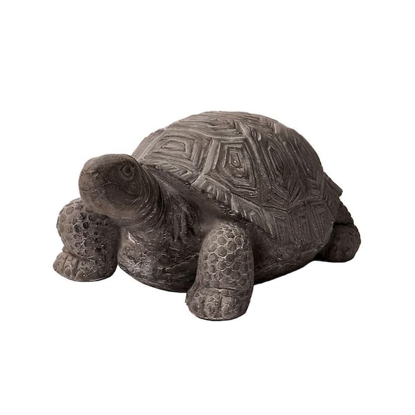 16.1 in. L Grey Polystone Walking Turtle Statue Indoor Outdoor Decor Living Room Decor Turtles Sculptures, Yard Statues