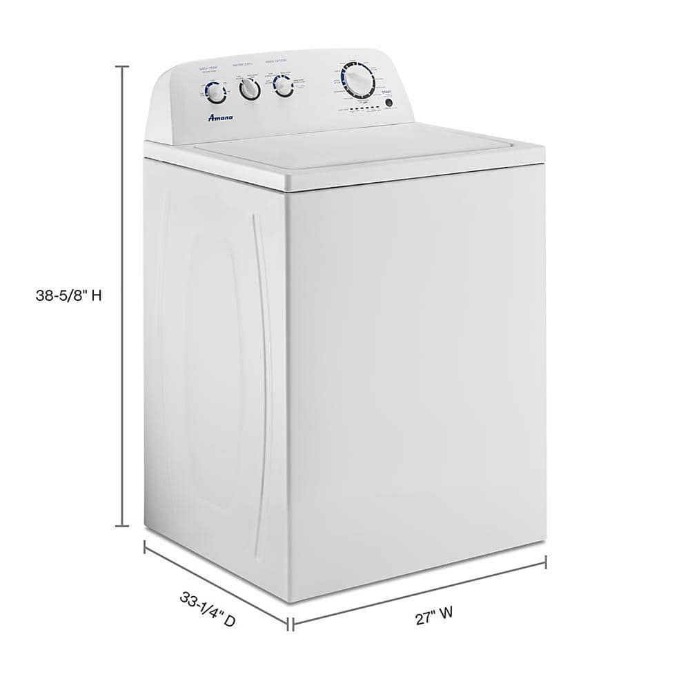 Amana 3.8 Cu. Ft. White Stainless Steel High-Efficiency Top Load Washer