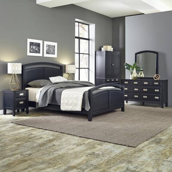 Home Styles Prescott 5-Piece Black Queen Bedroom Set