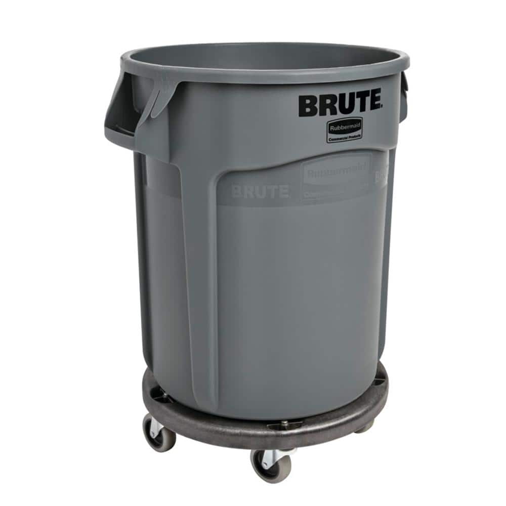 Rubbermaid Commercial Products Brute Trash Can Dolly with Brute 44 Gal.  Trash Can 2031187-BD - The Home Depot
