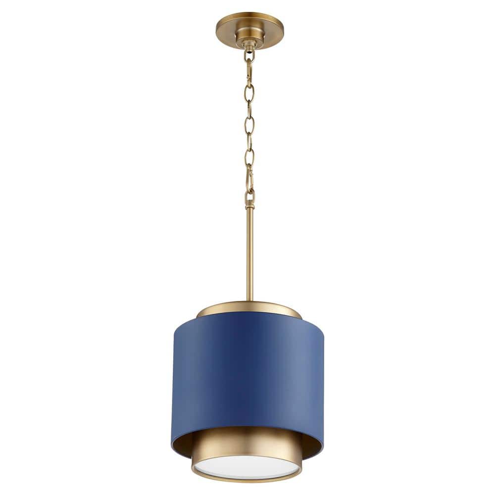 Drum 1-Light Pendant - Blue/Aged Brass price history on PriceWatchPro