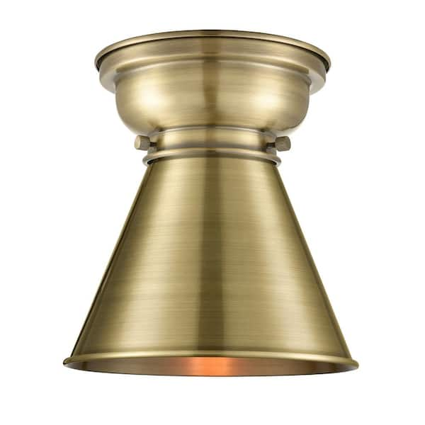 Innovations Appalachian 8 in. 1-Light Antique Brass Flush Mount