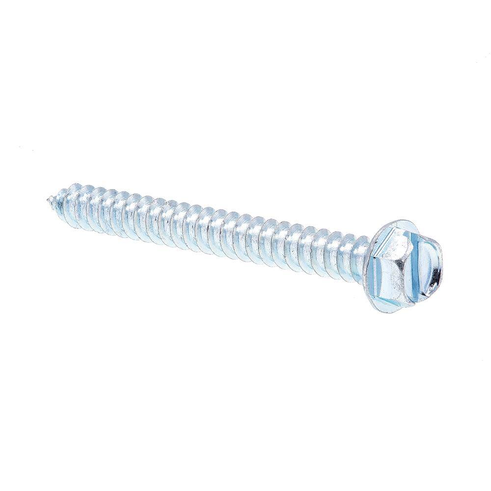thumbnail image 2 of #8 Sheet Metal Screws – Zinc Plated Steel, Slotted Hex Washer Head, 15 TPI – 8-Pack 2 of 5