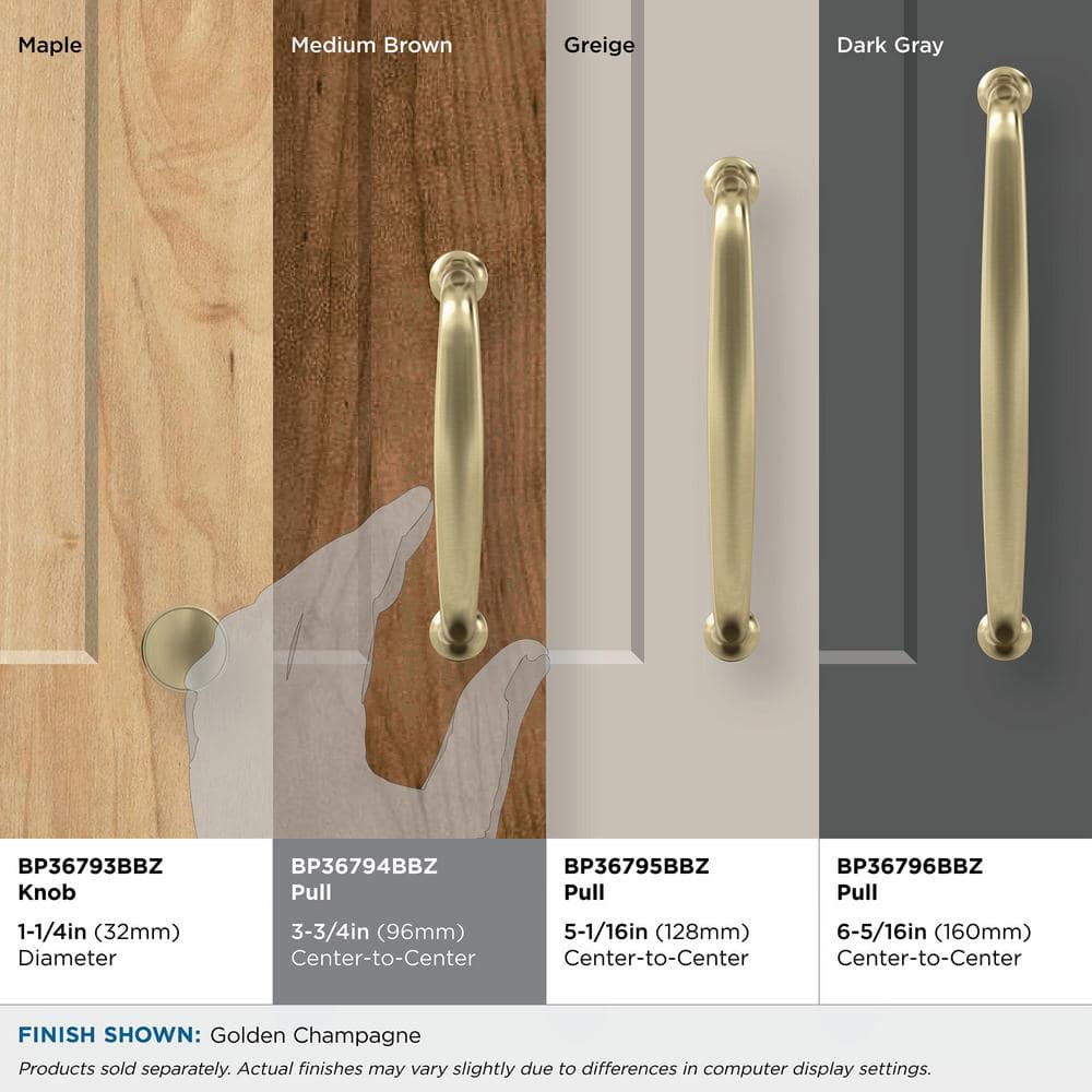Golden Champagne Traditional Cabinet Bar Pull with Mounting Hardware