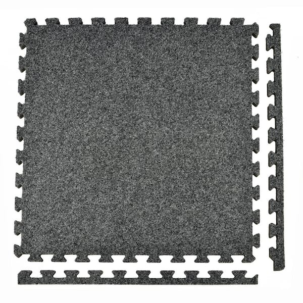 Greatmats Royal Carpet Dark Gray Residential 24 in. x 24 in. Loose Lay Interlocking Carpet Tile (15 Tiles/Case) 60 sq. ft.