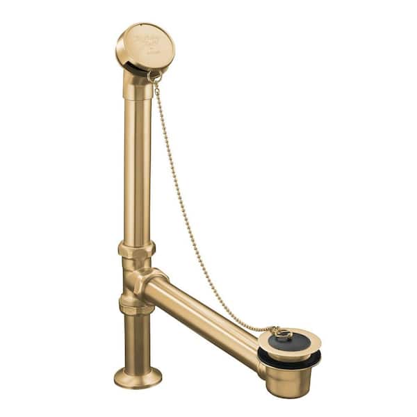 KOHLER Antique Bath Drain, Chain and Rubber Stopper, Vibrant Brushed Bronze