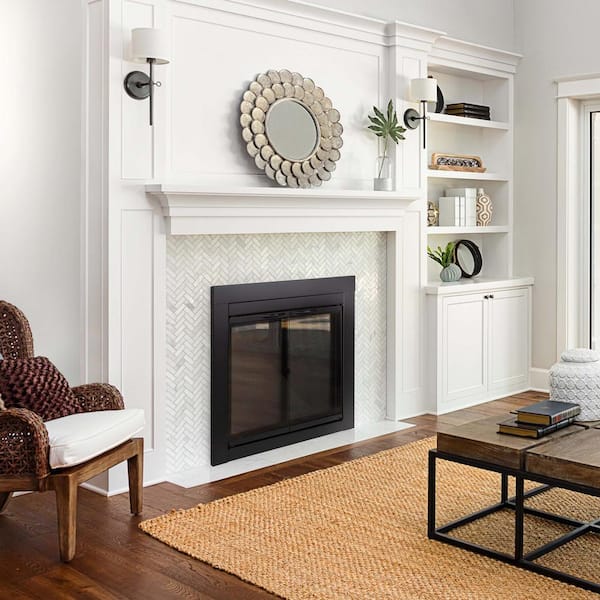 Pleasant Hearth Astor Small Glass Fireplace Doors